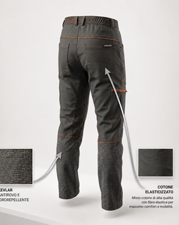 Pantaloni Noan Full Kevlar Anti Rovo - Inserti Arancio