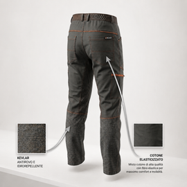 Pantaloni Noan Full Kevlar Anti Rovo - Inserti Arancio