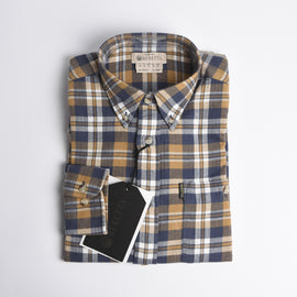 Camicia Beretta Flannell Button Down blu beige