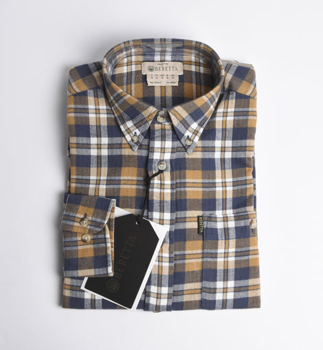 Camicia Beretta Flannell Button Down blu beige