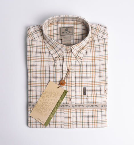 Camicia Beretta sport classic Button Down ecru & biscuit fancy